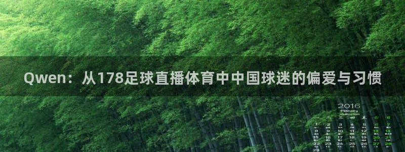 Qwen：从178足球直播体育中中国球迷的偏爱与习惯